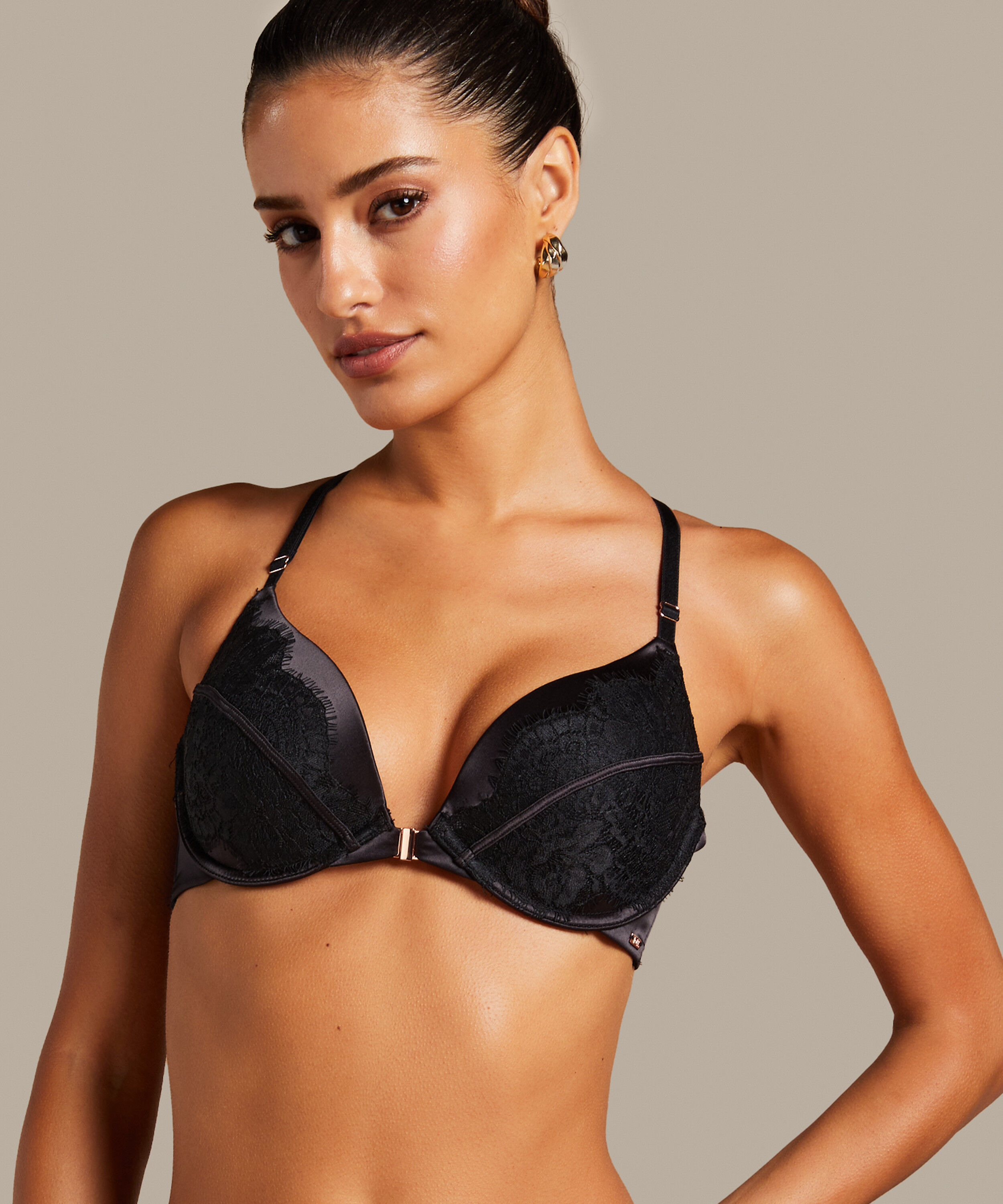 Chalice Padded Push-Up Underwired Bra, Black