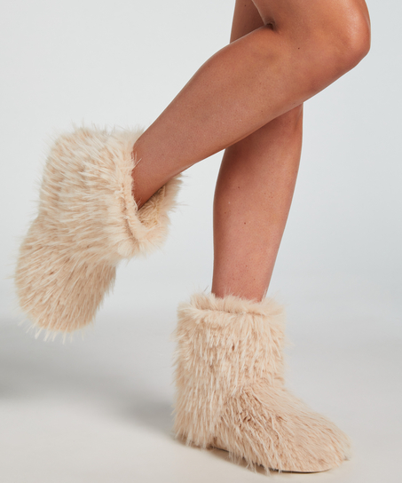 Fur Slippers, White