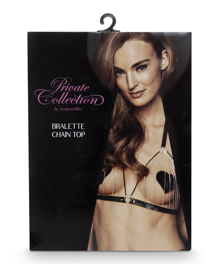 Chain Top Bralette, Black