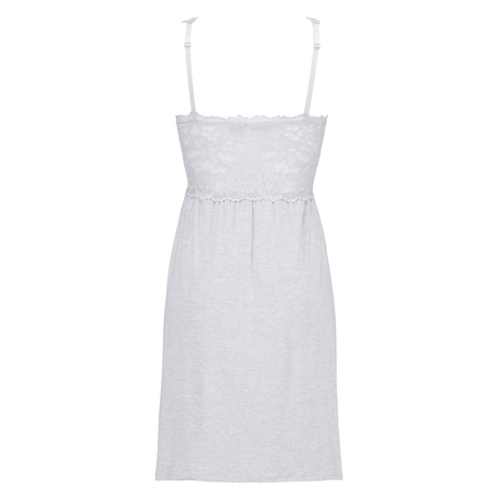 Modal Lace Slip Dress, Grey