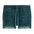 Velvet lace shorts, Green