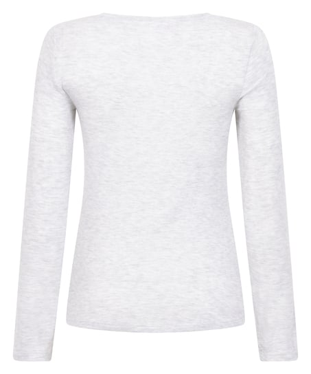 Long-Sleeved Pyjama Top, Grey