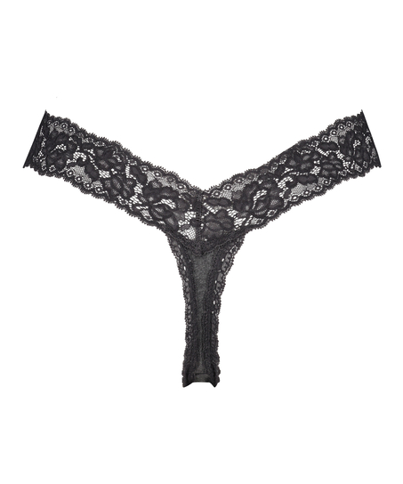 Cotton extra low thong, Grey