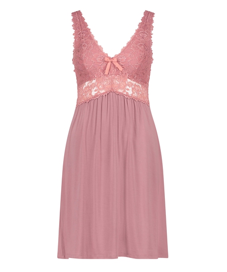 Nora Lace Slip Dress, Pink