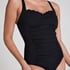 Shaping Scallop Swimsuit, Black