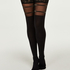 Lurex Stripe Top 50 Denier Hold-Ups, Black