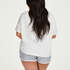 Short sleeve pyjama top in brushed jersey, White