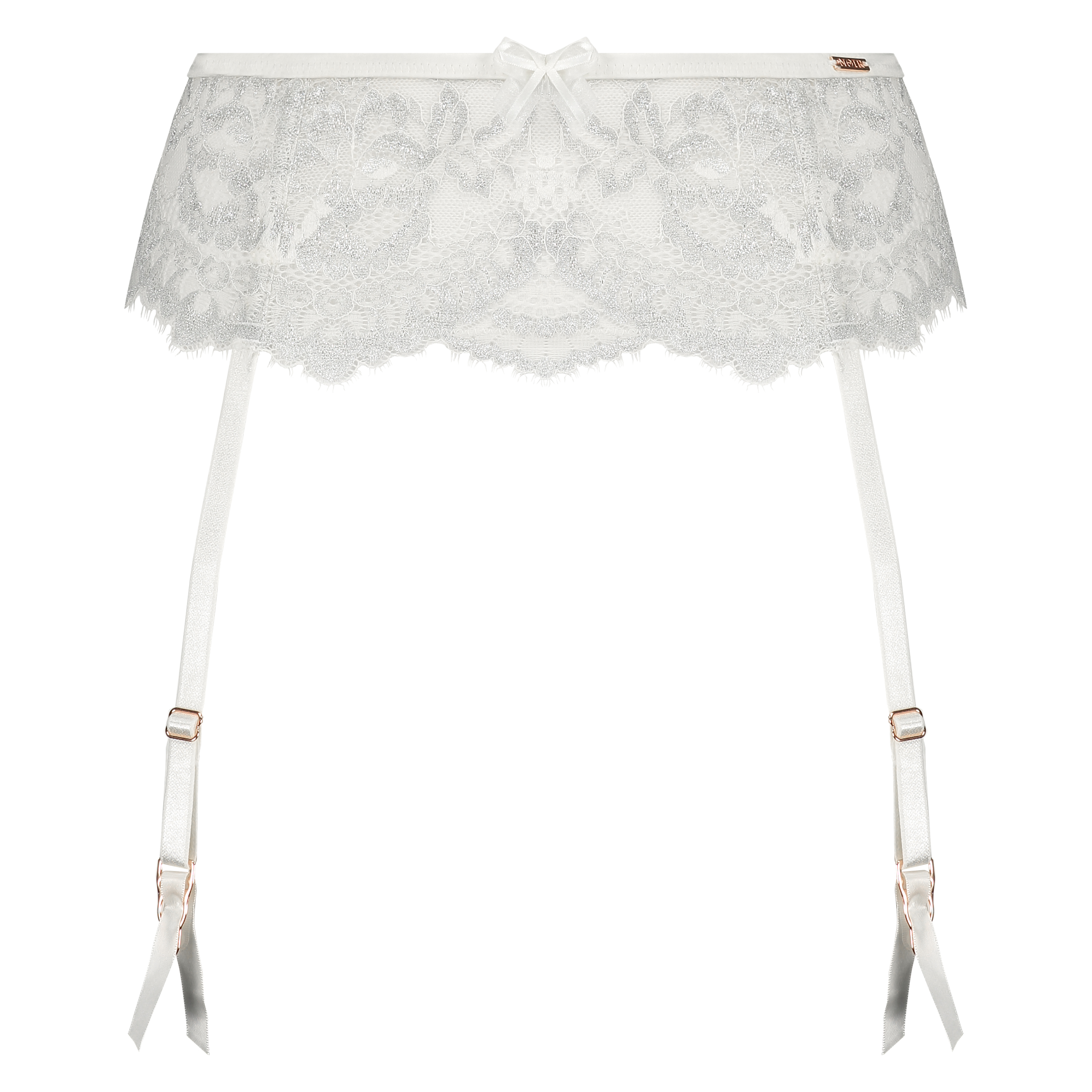 Allegra Suspender belt, White, main