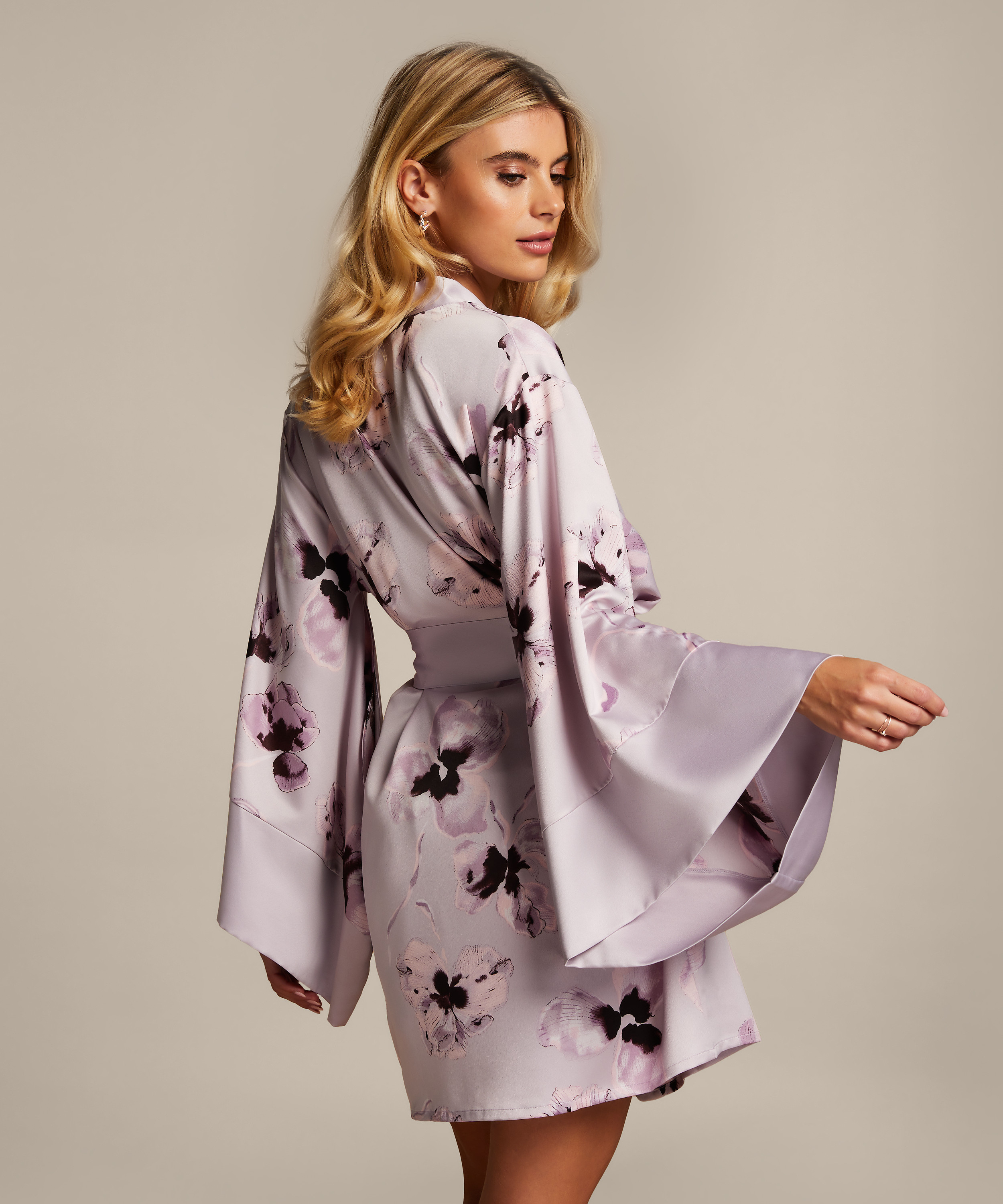Satin Kimono, Purple, main