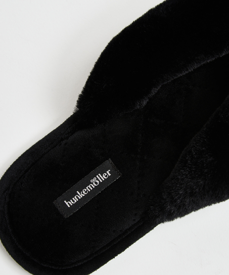 Fur Velours slippers, Black