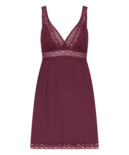 Grafic jersey lace slip dress, Purple