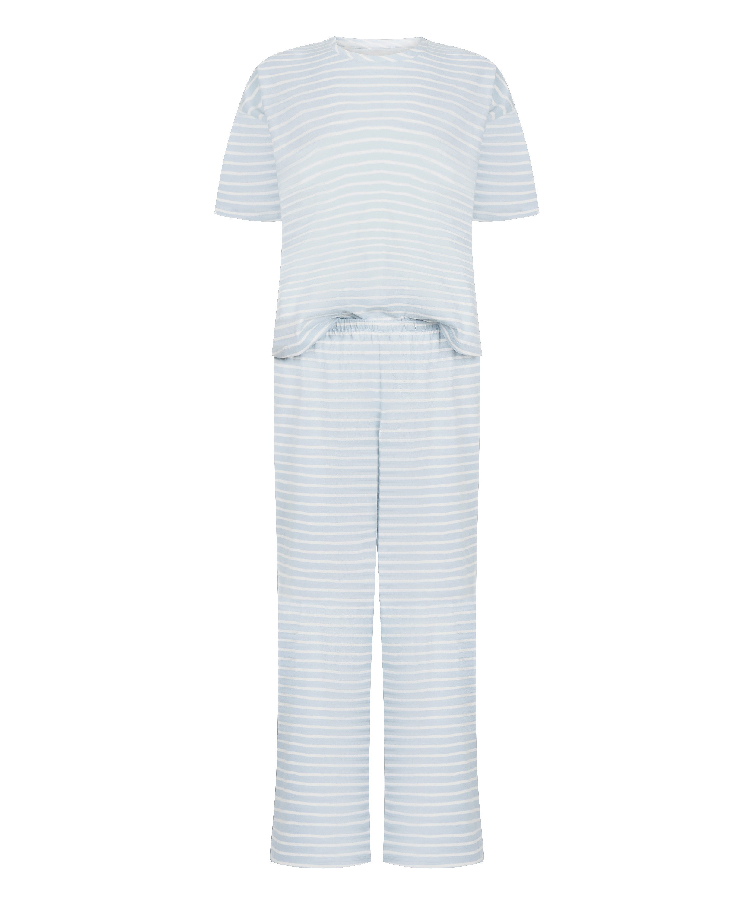 Pyjama Set Cotton Jersey Long, Blue, main
