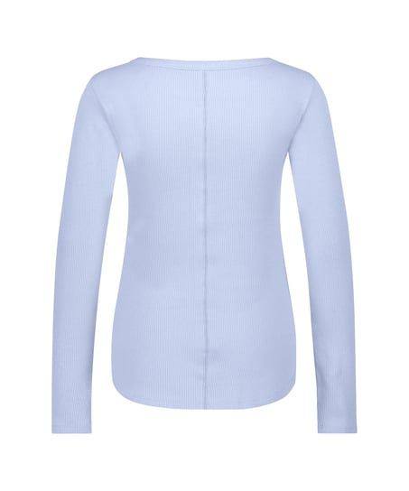 Long-Sleeved Pyjama Top, Blue