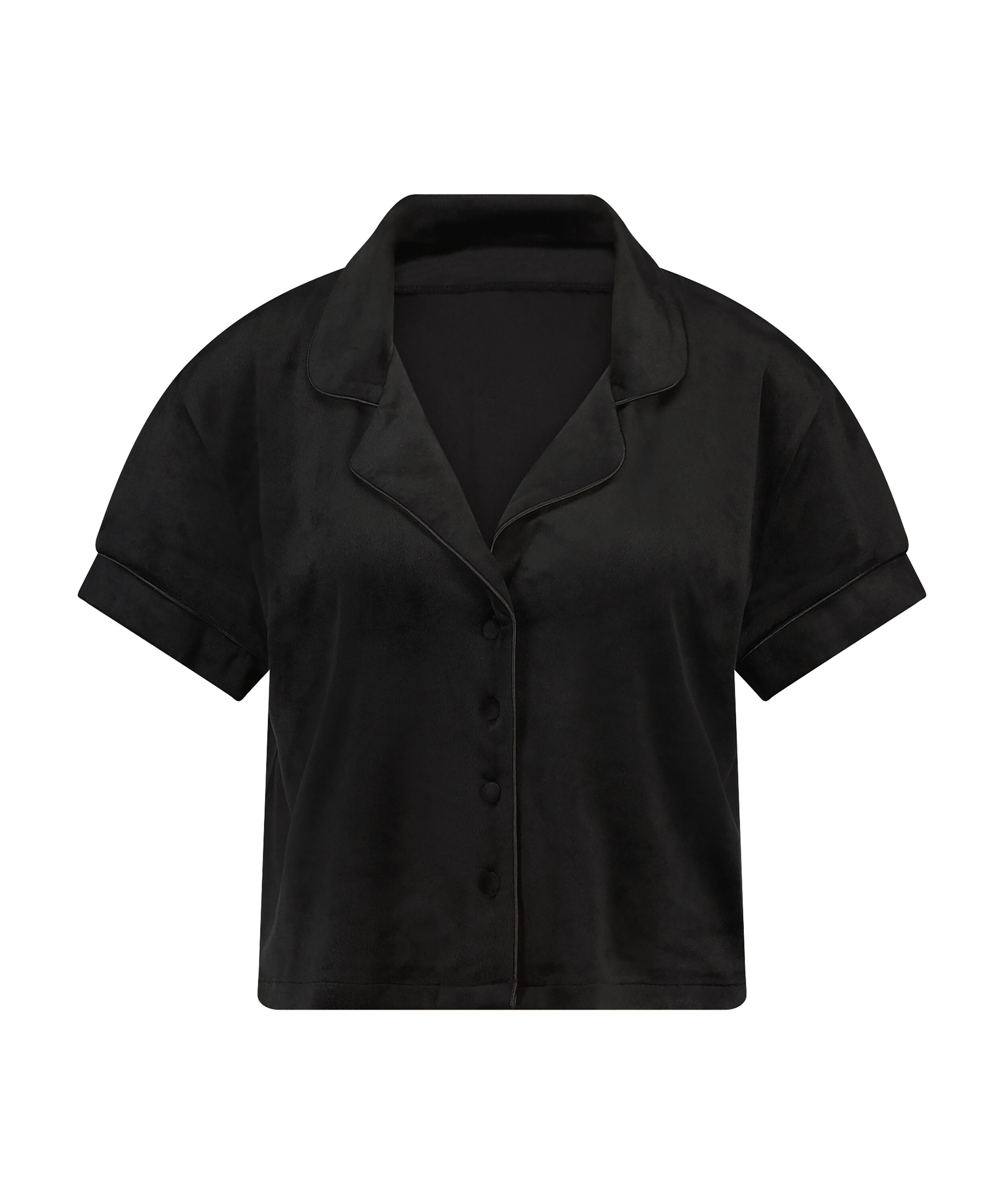 Short Sleeve Velour Jacket, Black