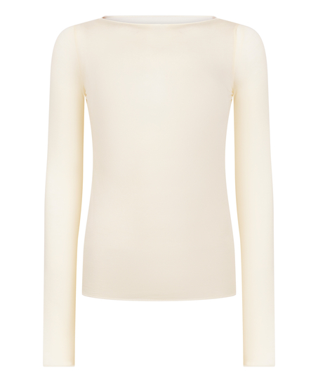 super soft Boatneck shirt with Cashmere, Yellow