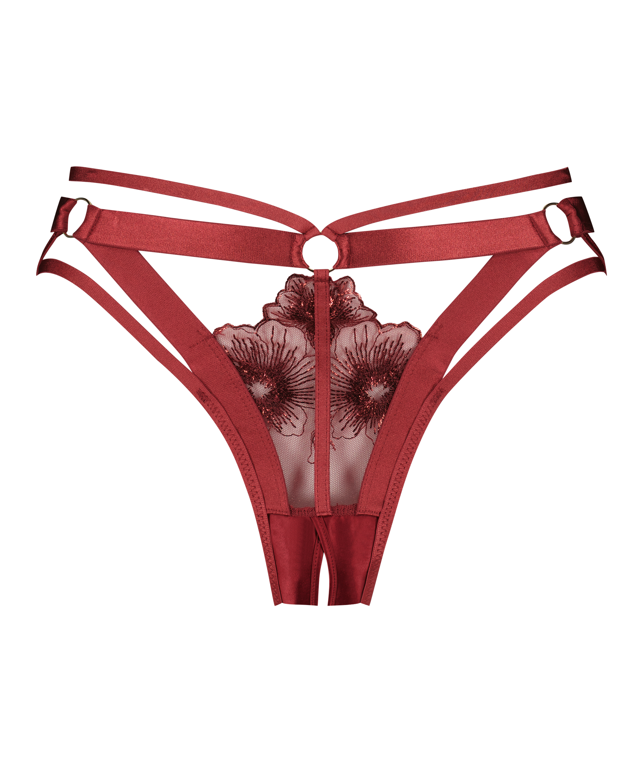 Oxana Open Crotch Brazilian, Red, main