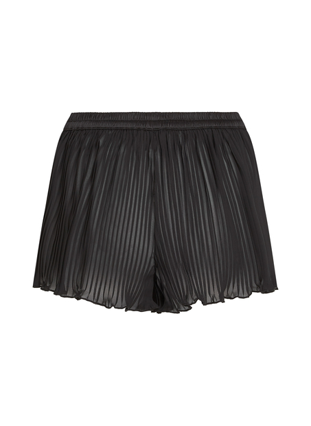 Plisse Lace Shorts, Black