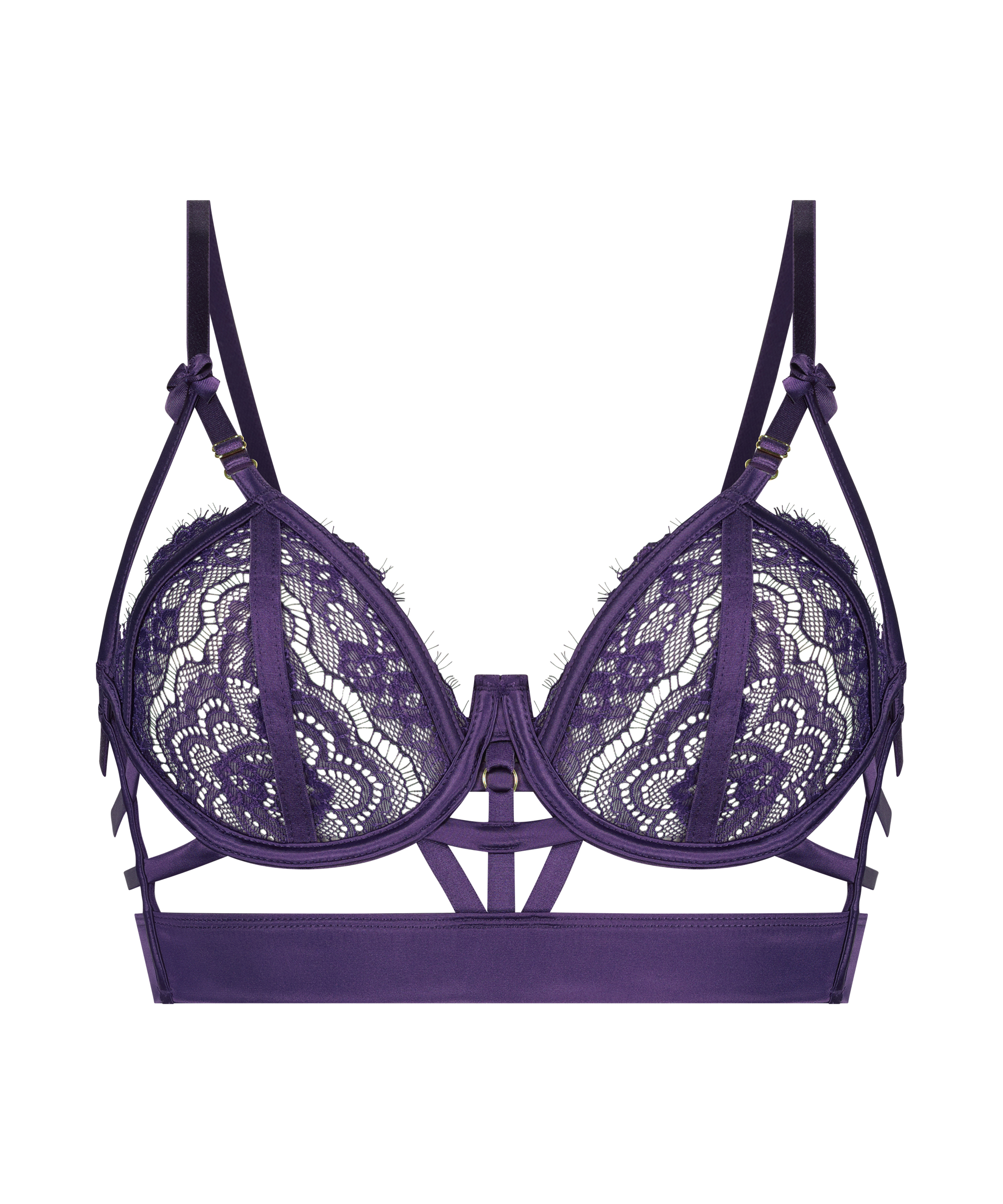 Mitzy Non-Padded Underwired Longline Bra, Purple, main