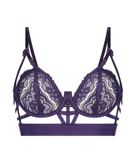 Mitzy Non-Padded Underwired Longline Bra, Purple