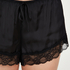 Satin pyjama shorts, Black