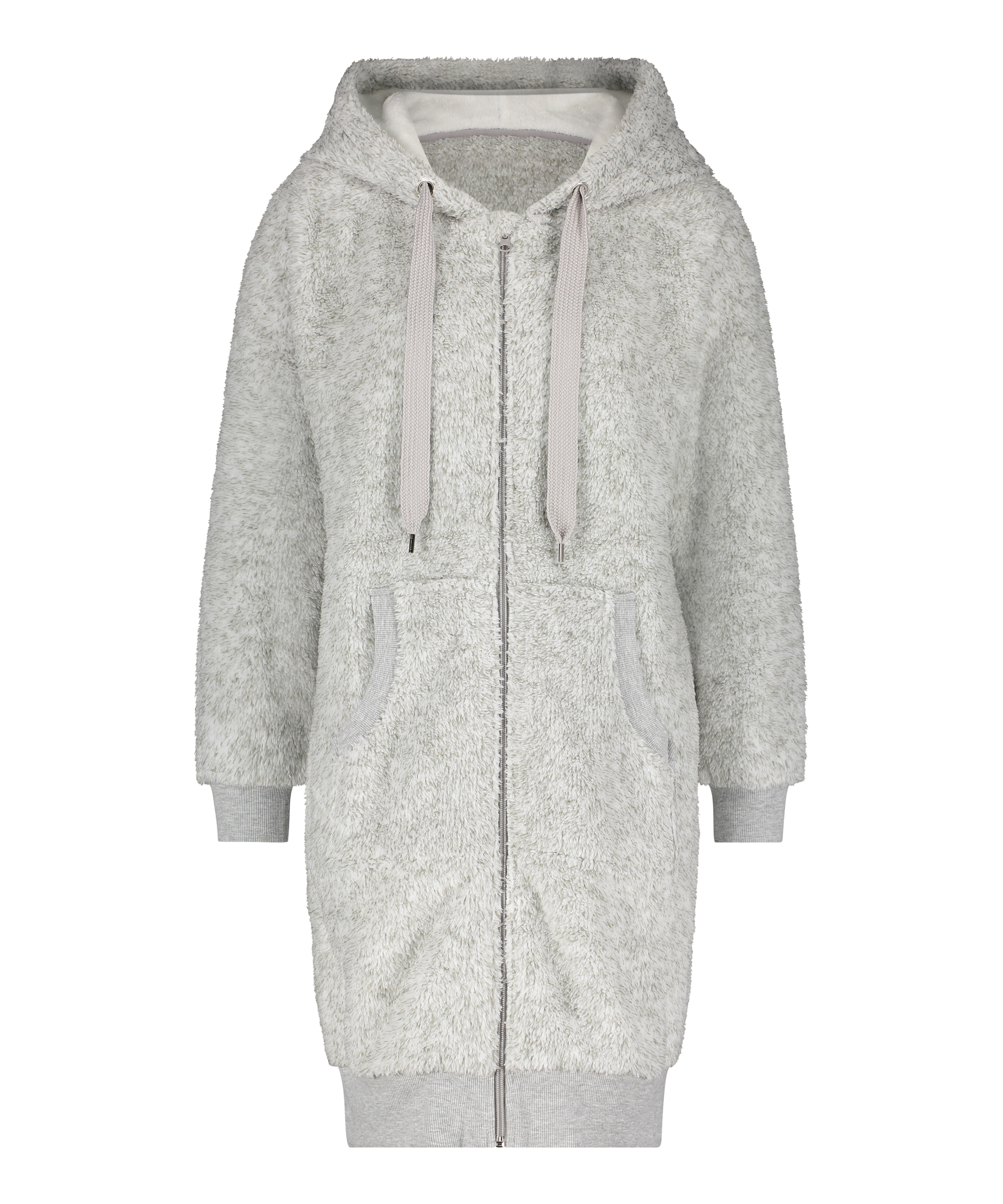 Fleece Bathrobe, Grey, main