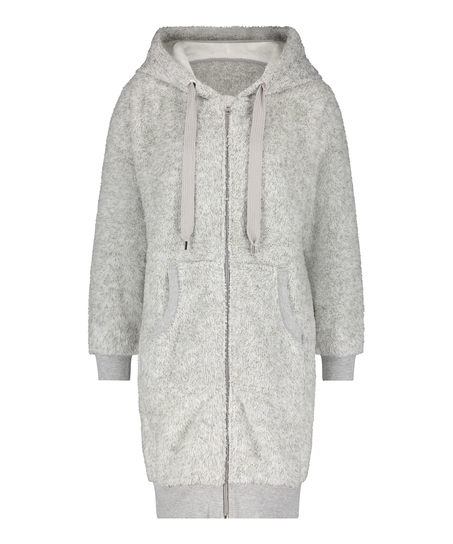 Fleece Bathrobe, Grey