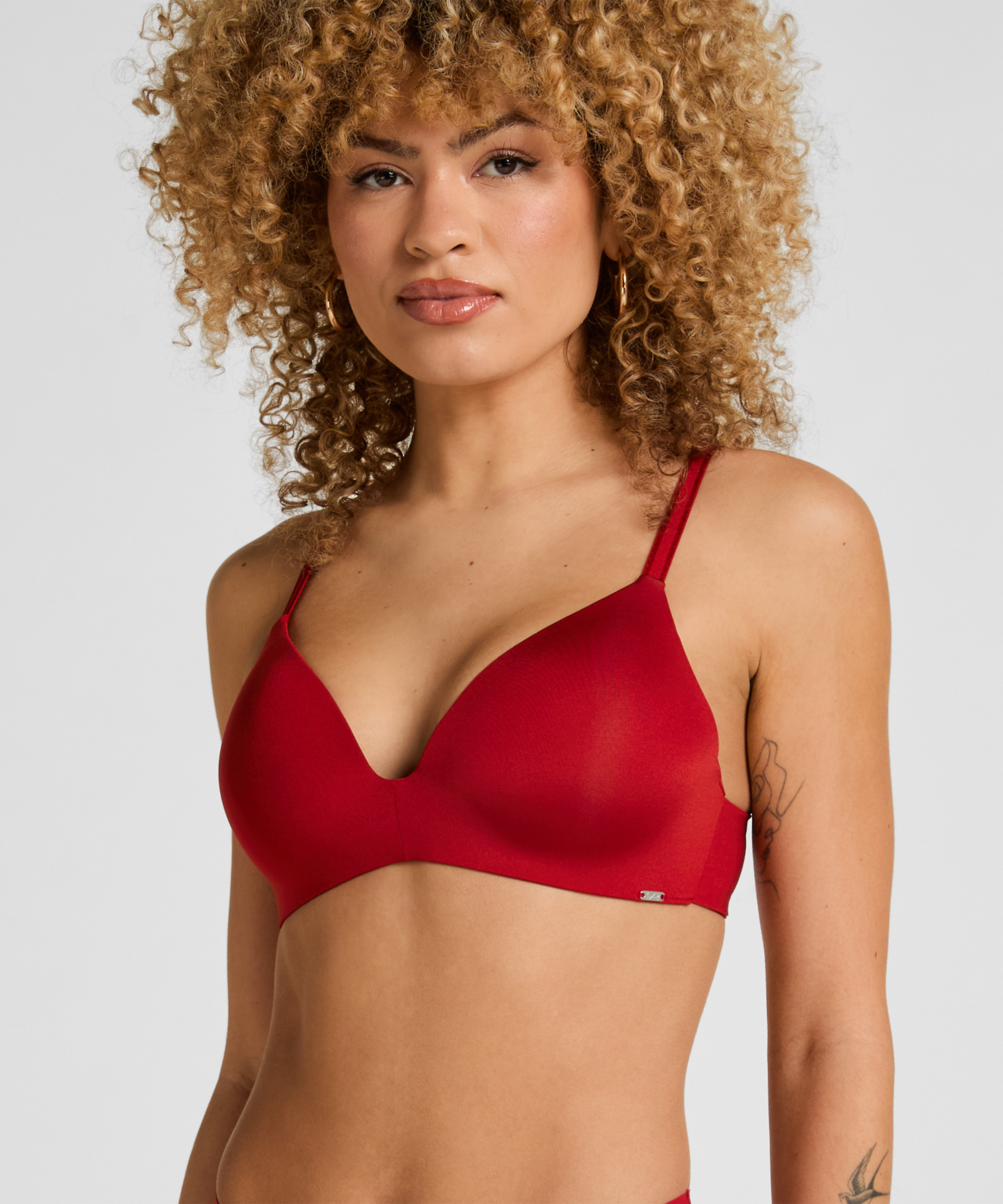 Mona Padded Non-wired Bra, Red, main