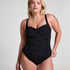 Shaping Scallop Swimsuit, Black