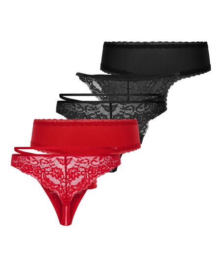 5-Pack Fashion Brazilian, Red