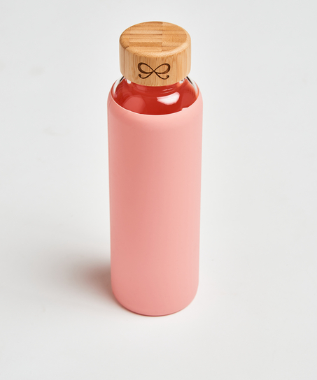 Glass water bottle, Pink