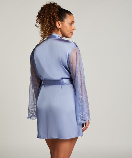 Satin Kimono, Blue