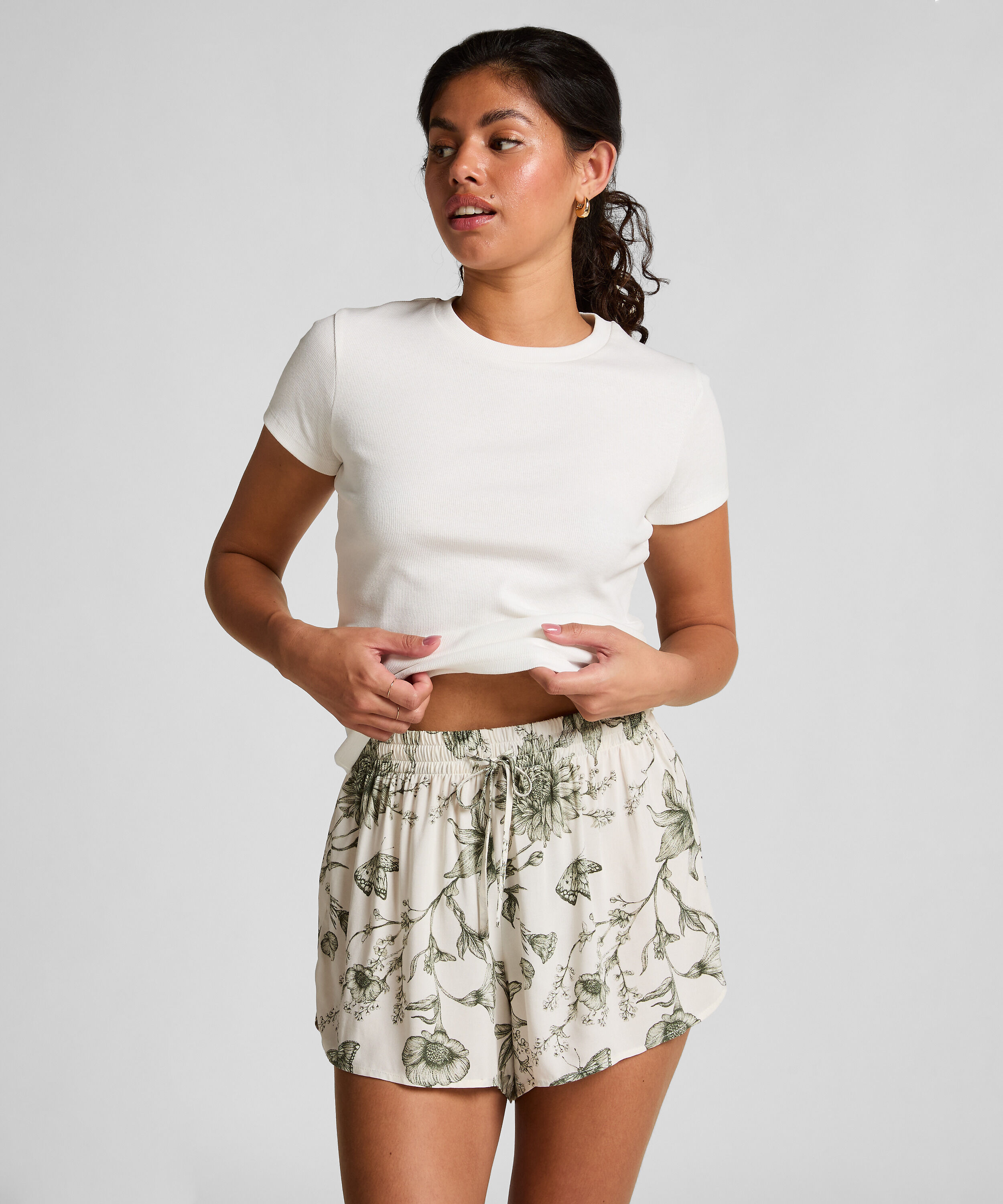Pyjama Shorts, White Pyjama Shorts, White