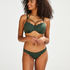 Scallop Glam Padded Underwired Bikini Top, Green