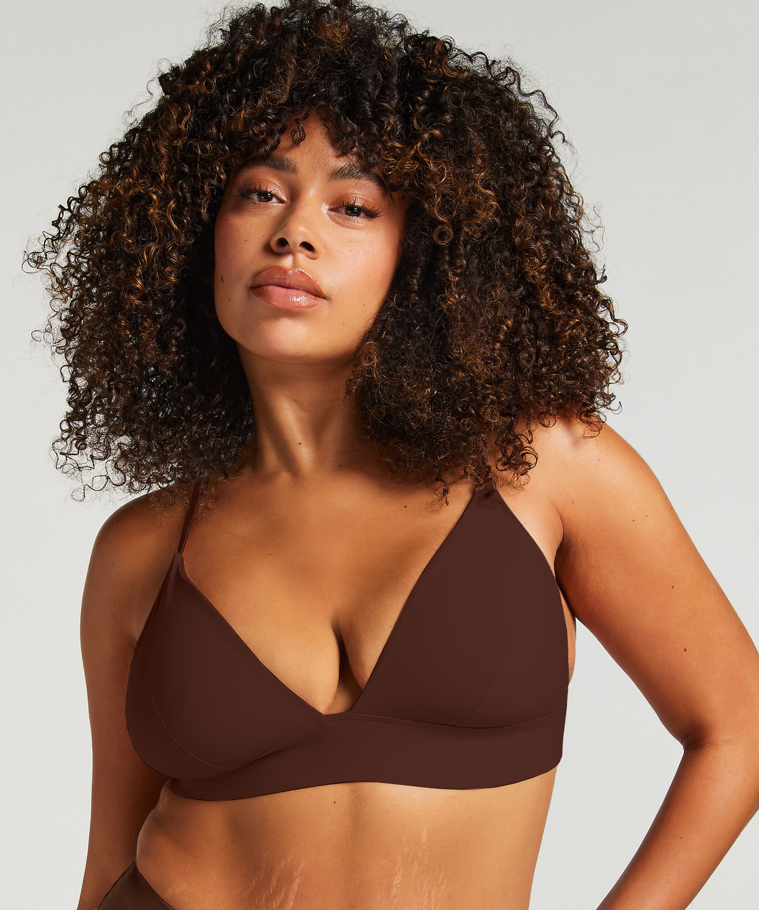 Smooth Triangle Bralette, Brown