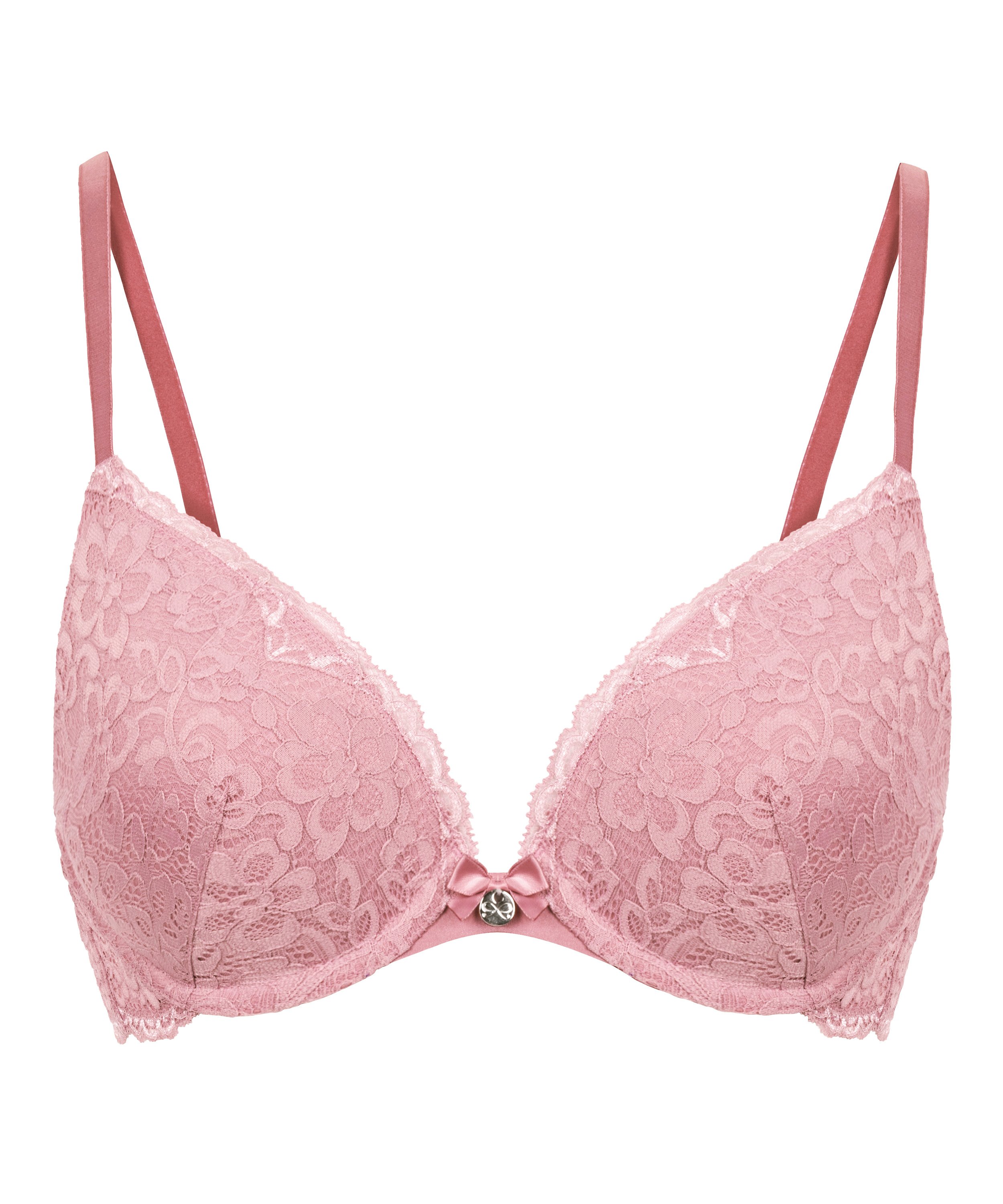 Marine Padded Underwired Push-Up Bra, Pink, main