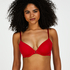 Plunge Padded Underwired Bra, Red