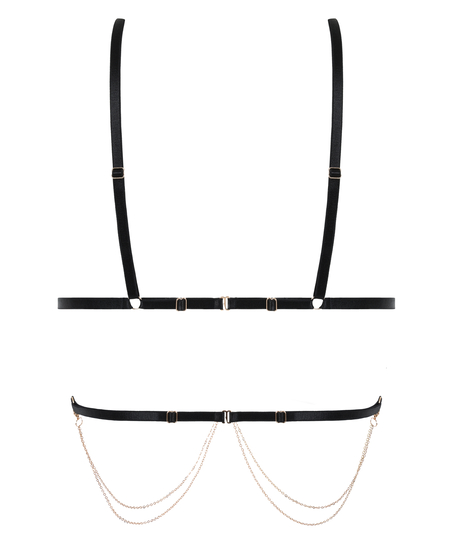 Chain Top Bralette, Black