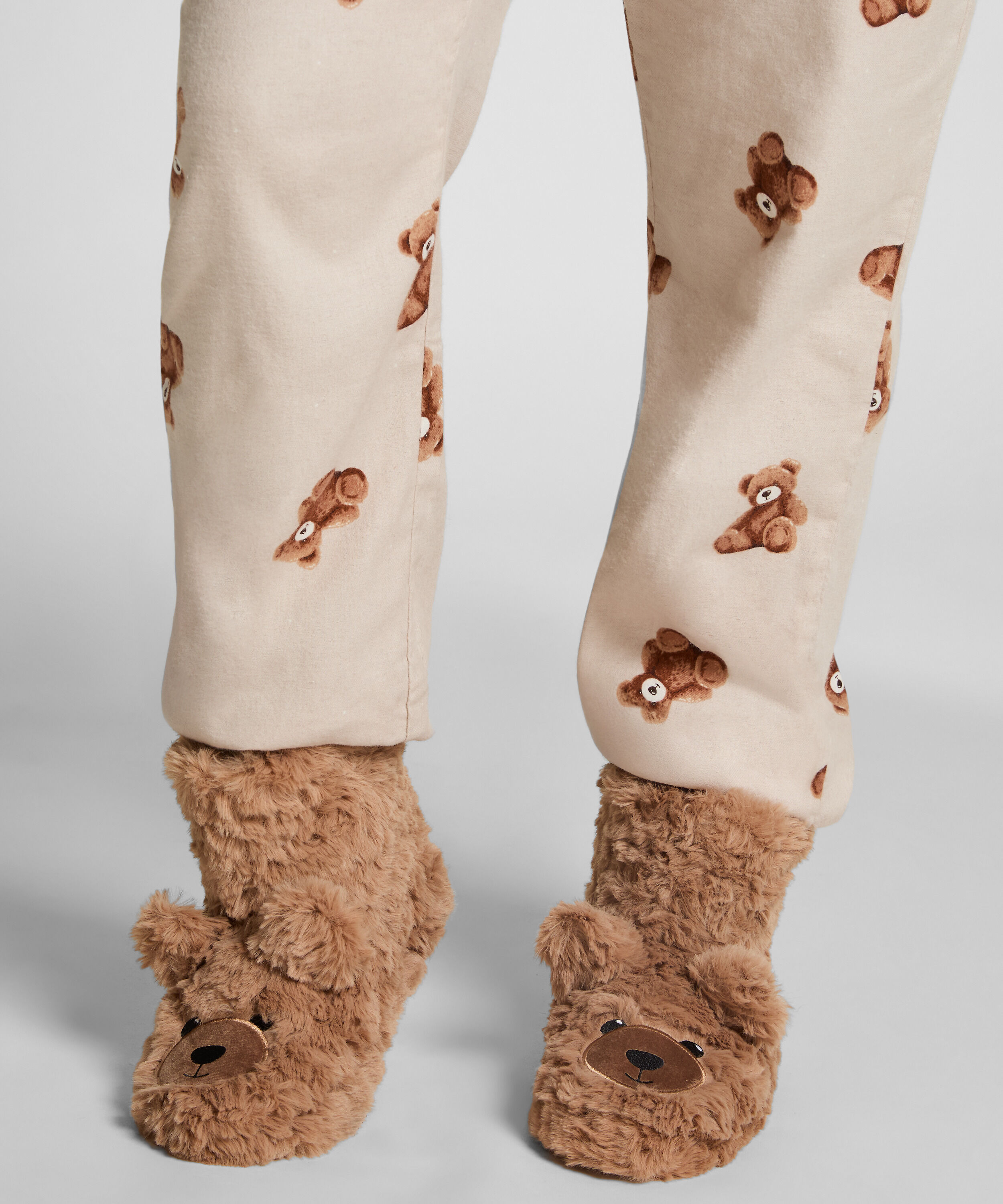 Slippers Teddy Bear, Beige