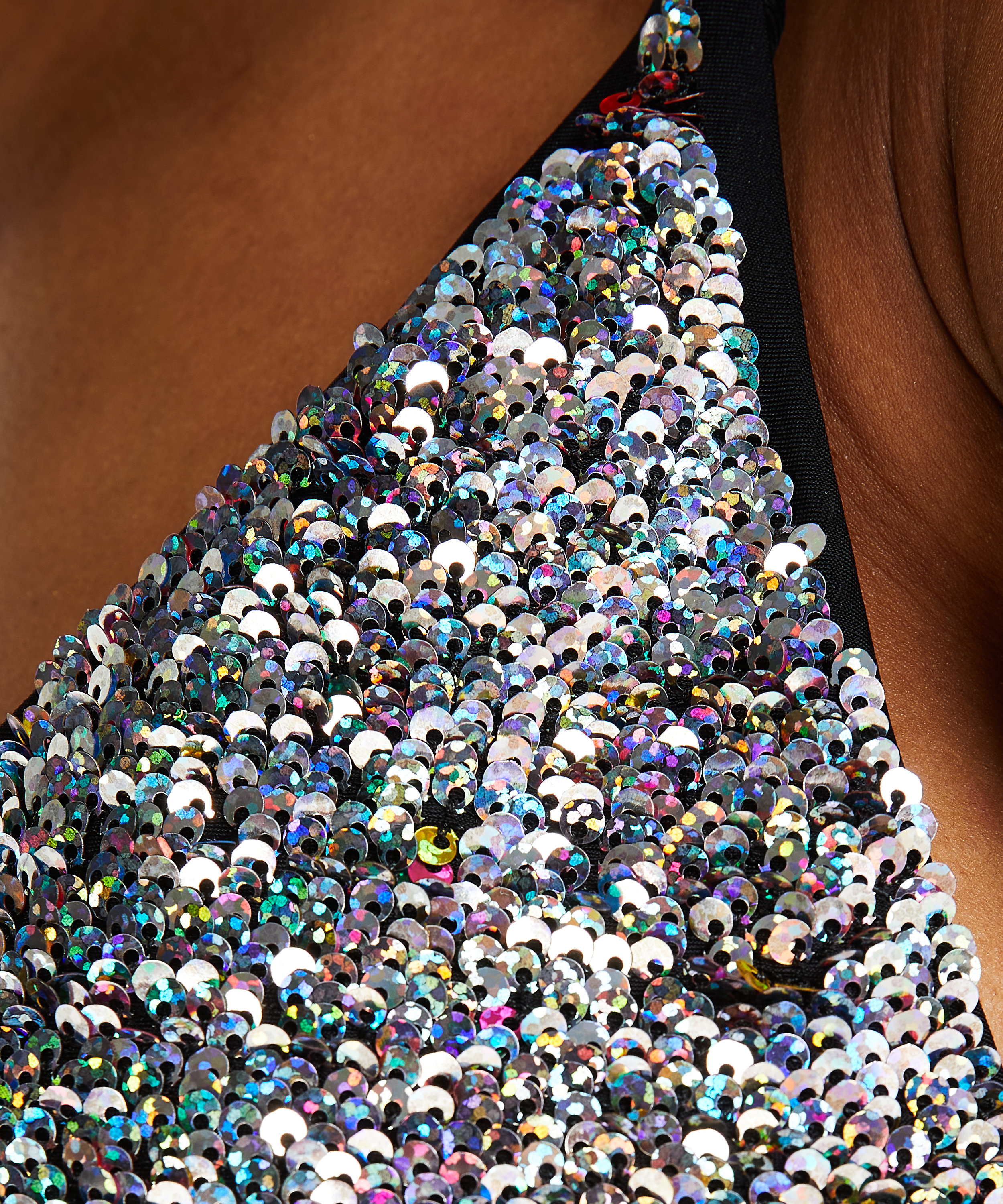 Pride triangle bikini top, Black, main