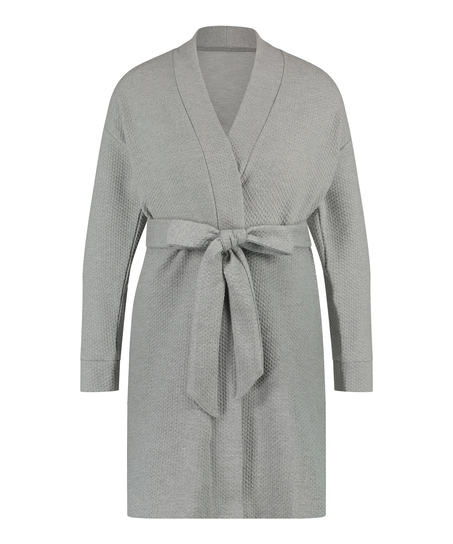 Jacquard Bathrobe, Grey