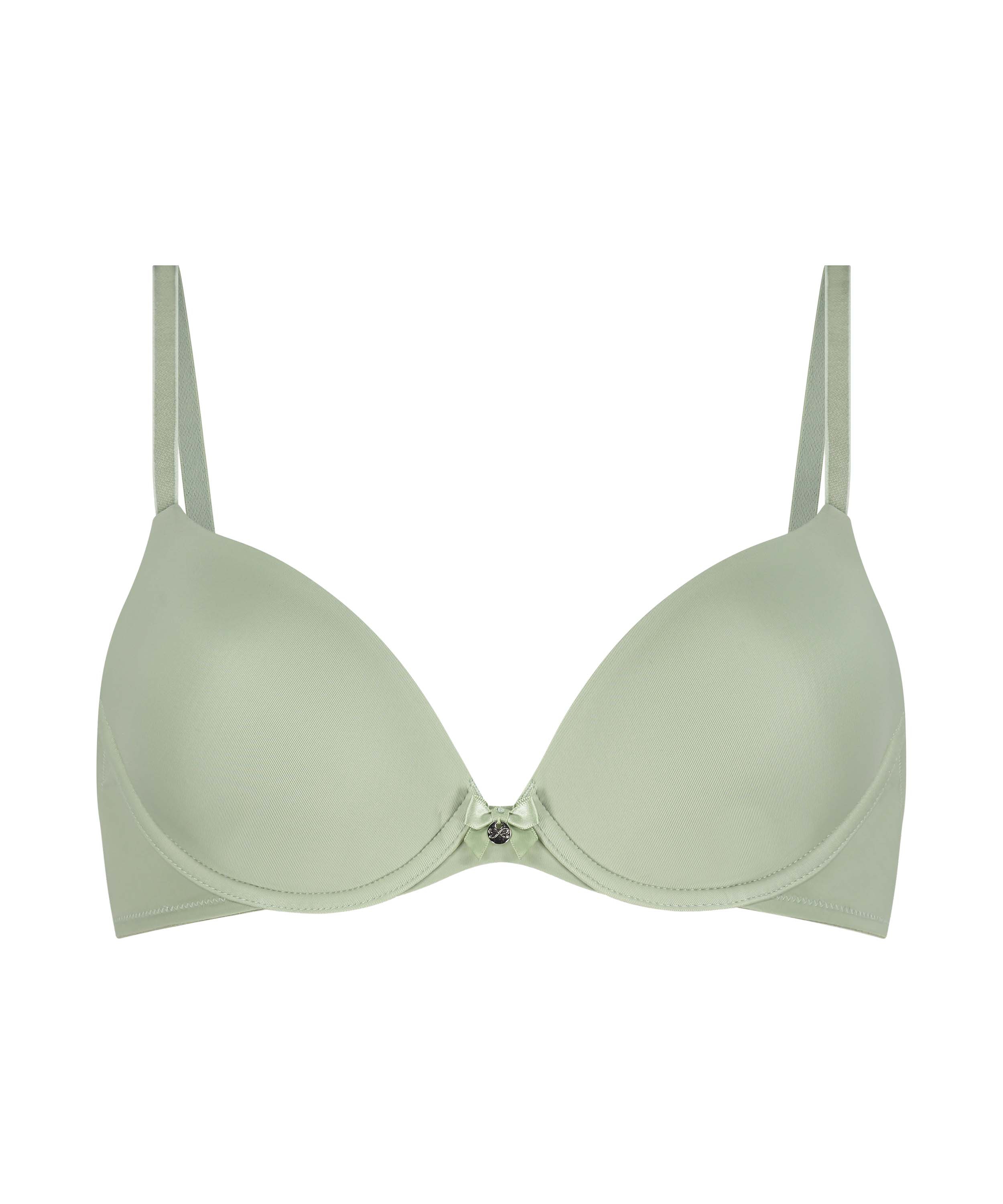 Plunge Padded Underwired Bra, Green, main