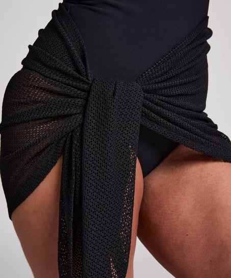 Beach Knit Pareo, Black