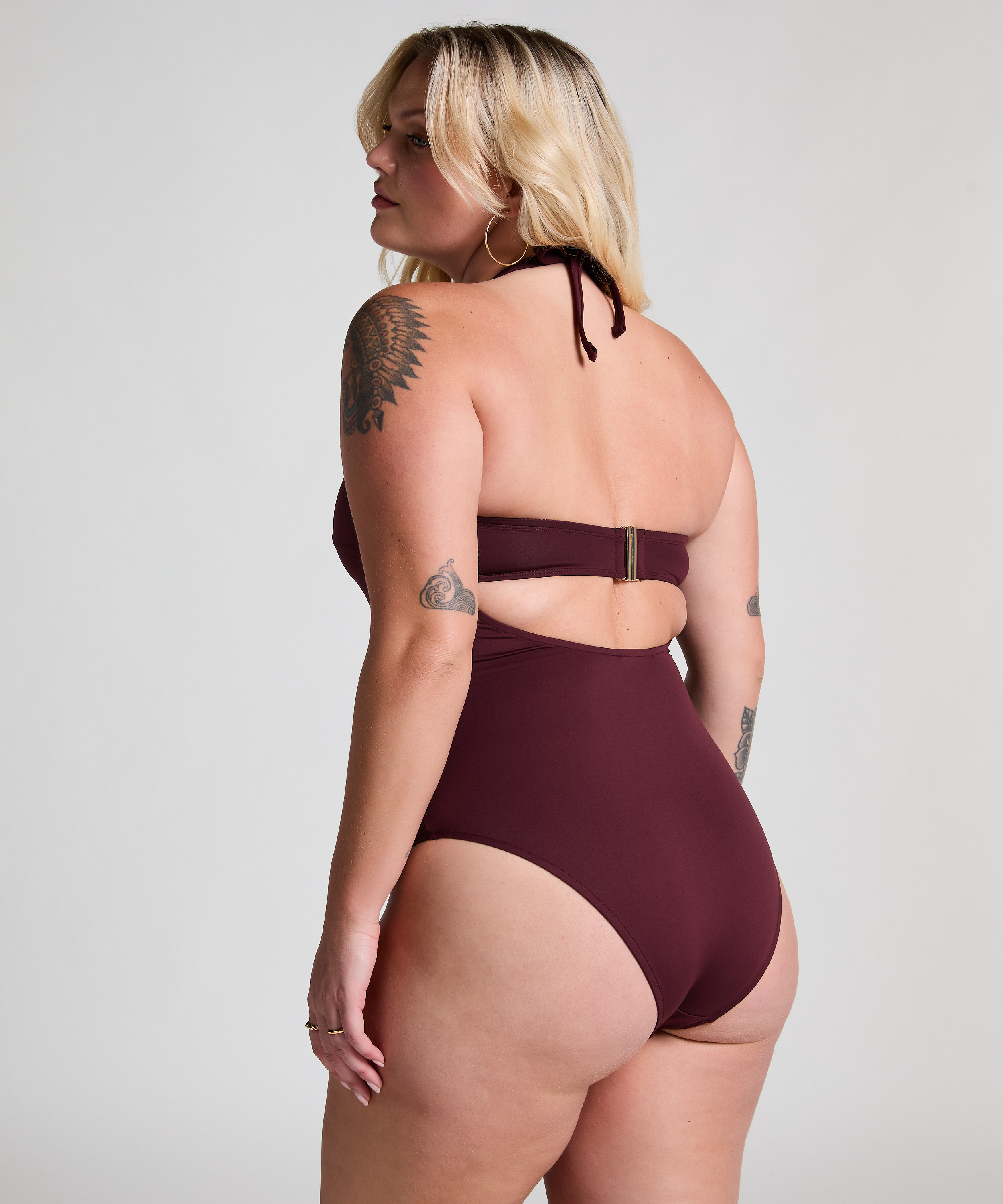 Neoprene Bandeau Bathinsuit, Purple, main