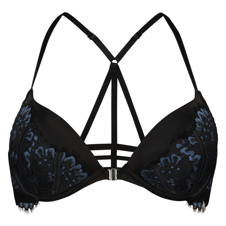 Doutzen Enchanted padded underwired push-up bra, Black