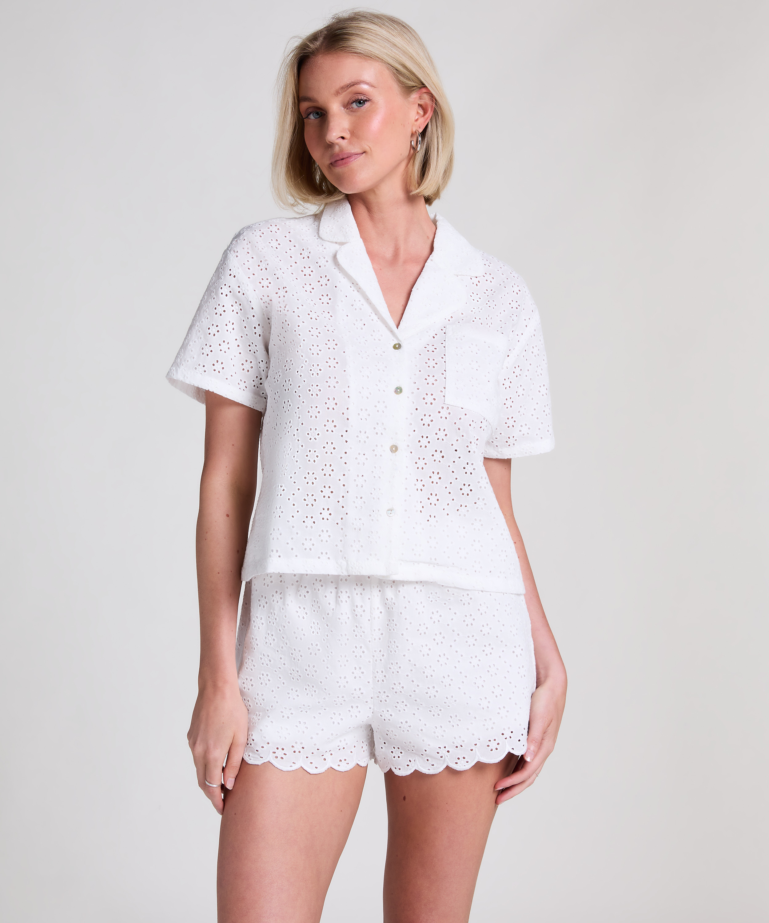 Jacket Broiderie Anglaise, White, main