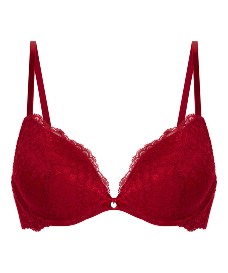 Marine Padded Underwired Push-Up Bra, Red