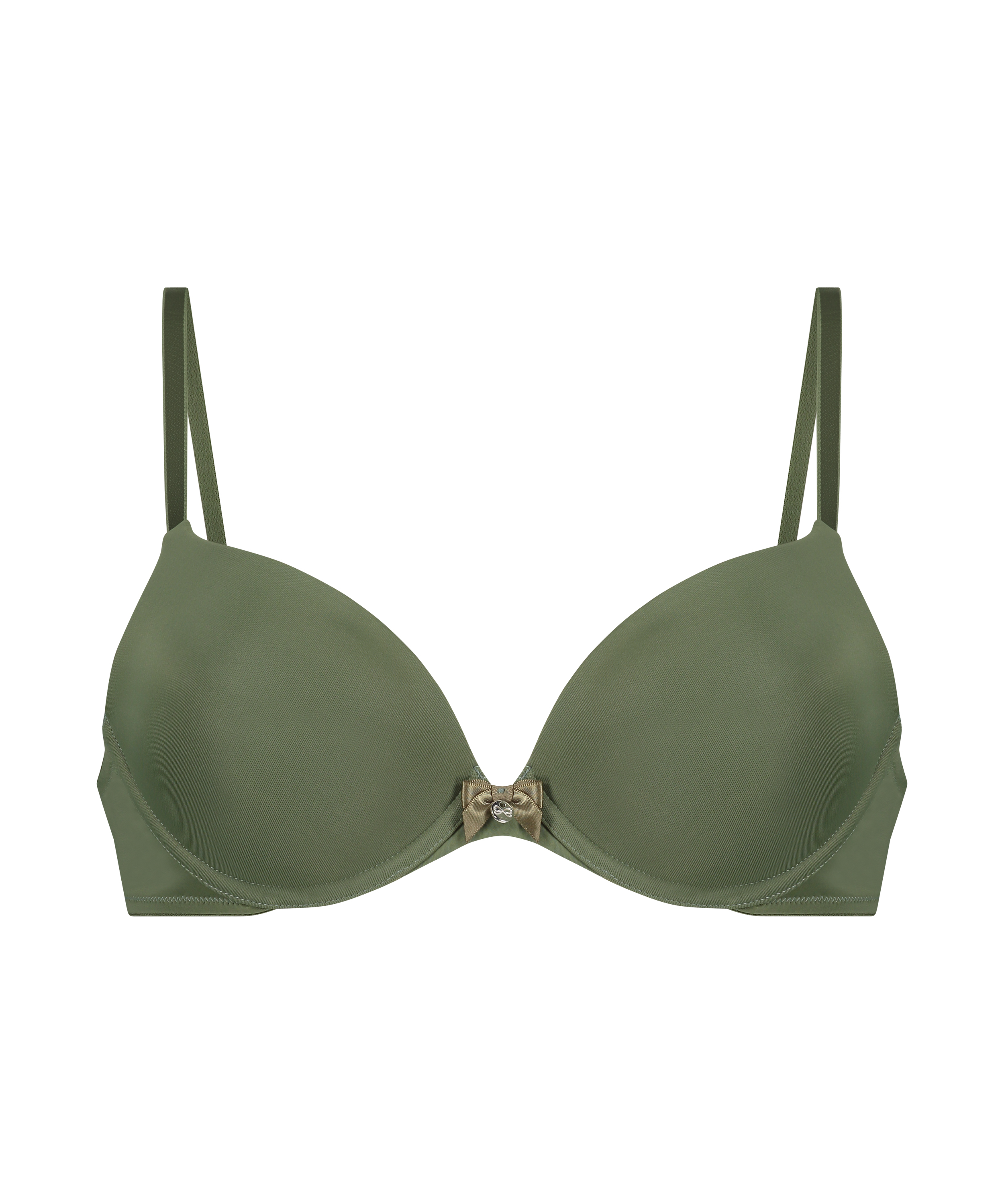 Plunge Padded Underwired Bra, Green, main