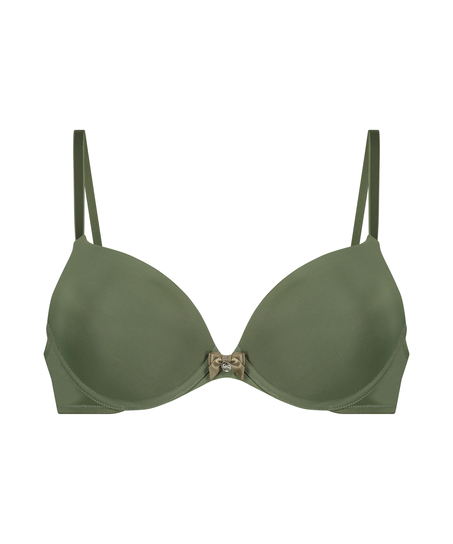 Plunge Padded Underwired Bra, Green