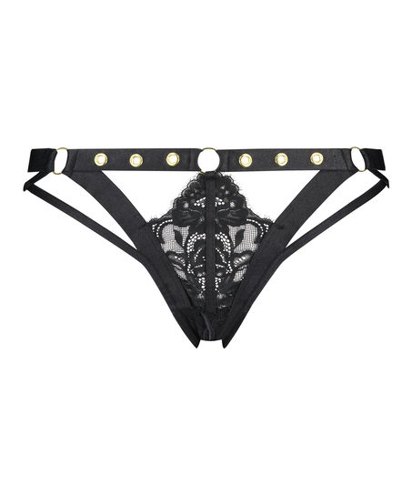 Sadie Open Crotch Brazilian, Black