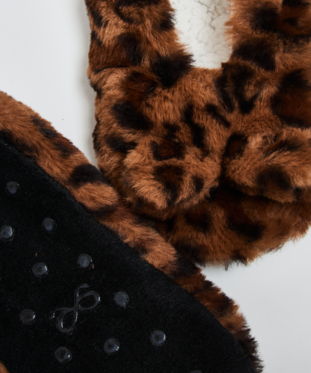 Leopard Ballerina Slippers, Brown